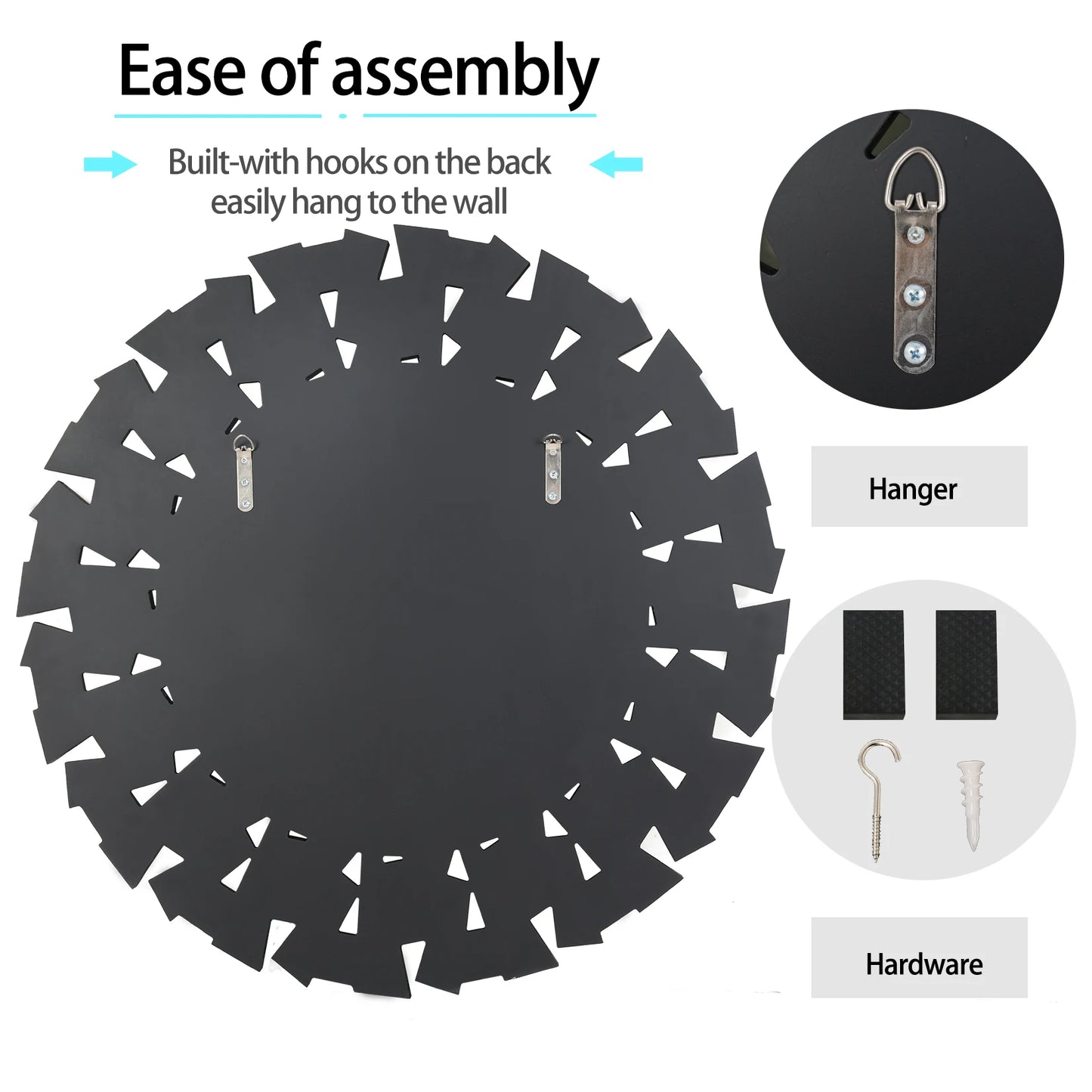 32" Wall Mirrors Decorative Round Sunburst Mirror Modern