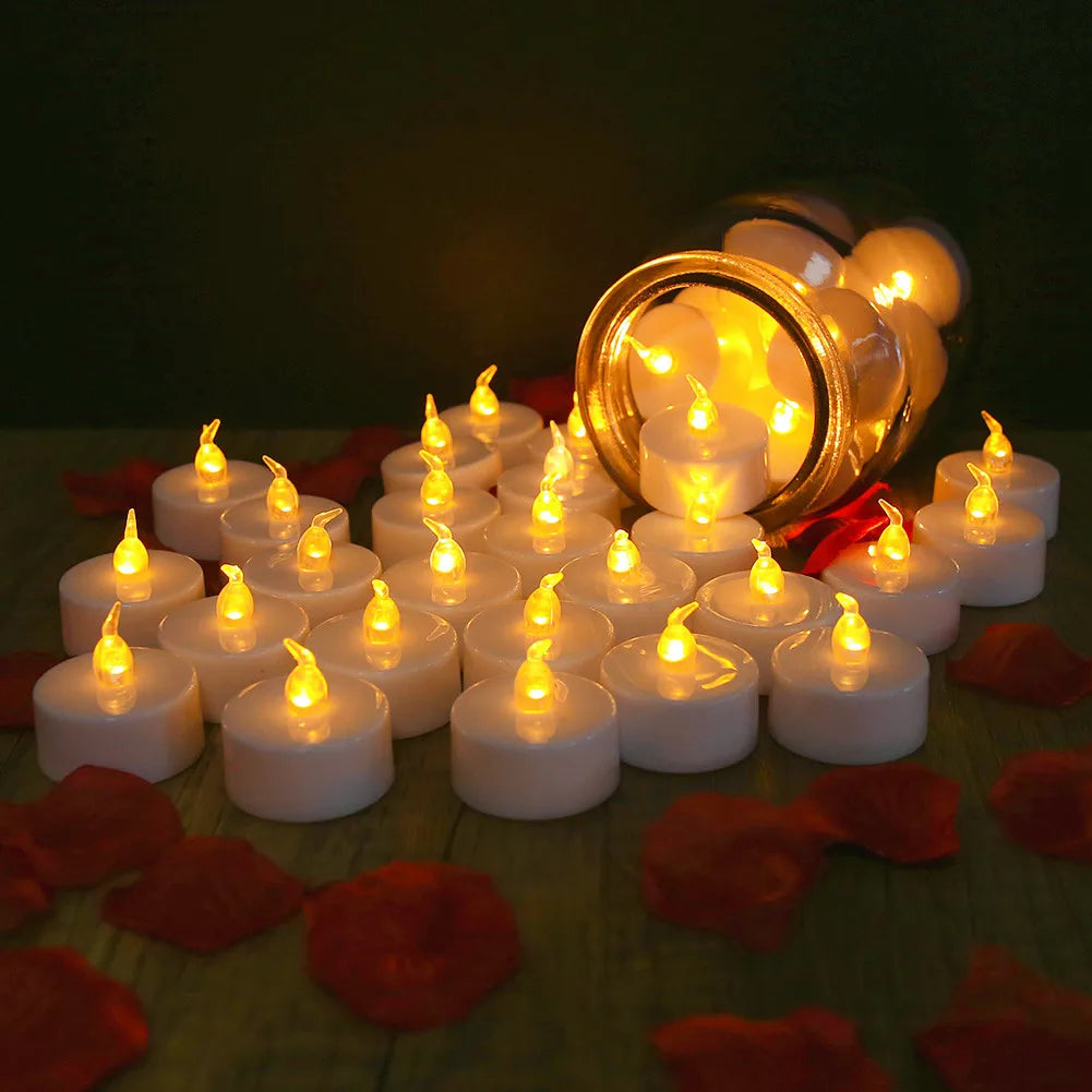 Flameless Flickering Battery Operated Tea Lights Candle with Remote 3D Wick Light Candles