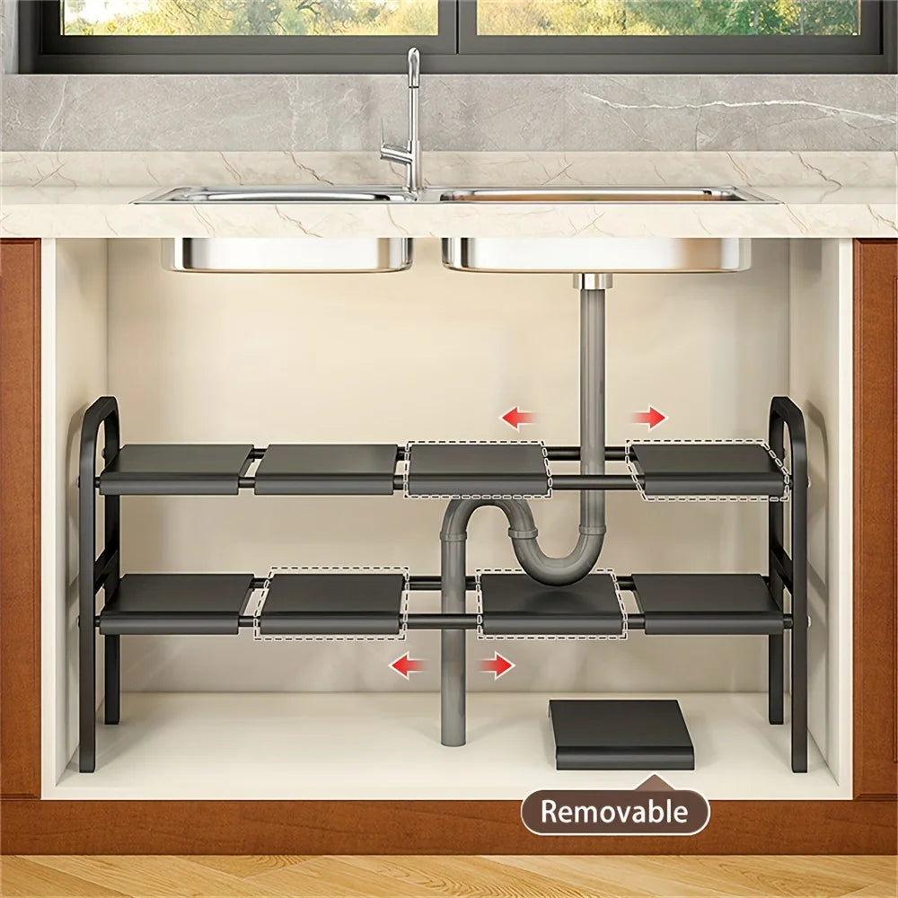 1 Set Multi-Use Kitchen Under Bathroom Sink Organizer