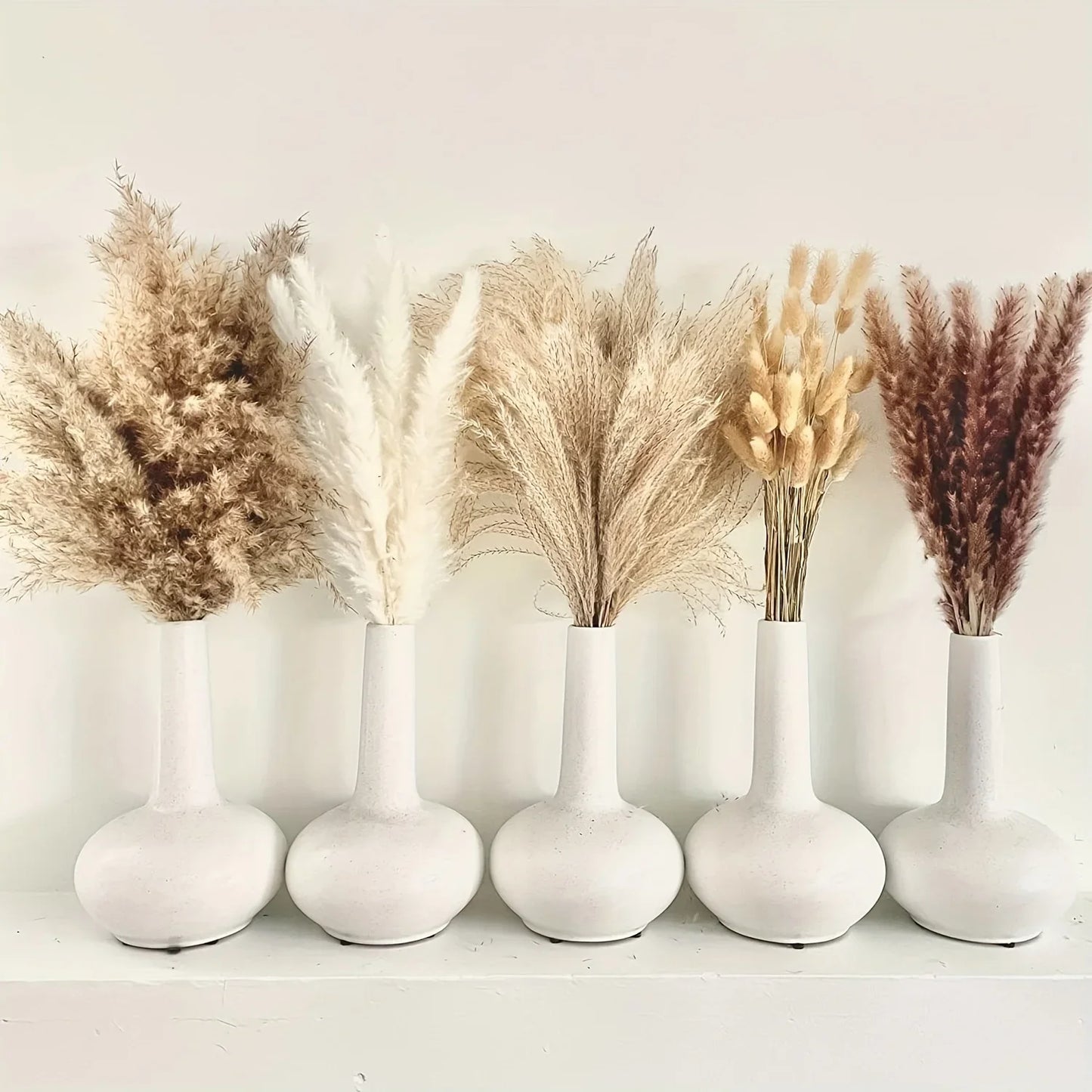 105pcs Natural Dried Flowers Pampas Floral Bouquet Country Home Decoratior Arrangement