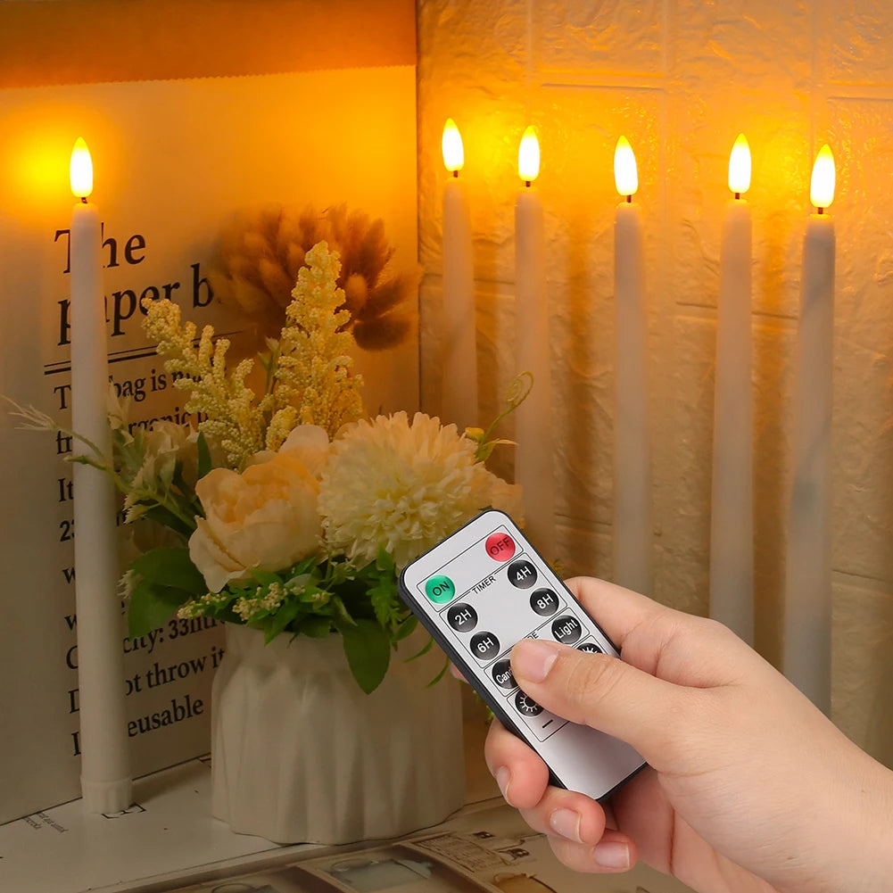 Flameless Flickering Battery Operated Tea Lights Candle with Remote 3D Wick Light Candles