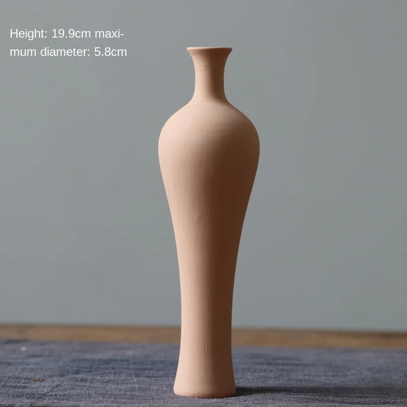Nordic Modern Vegetarian Ceramic Vase Home Living Room Decoration Ornaments Dried Flower Arrangement Retro Pastoral Vase Crafts