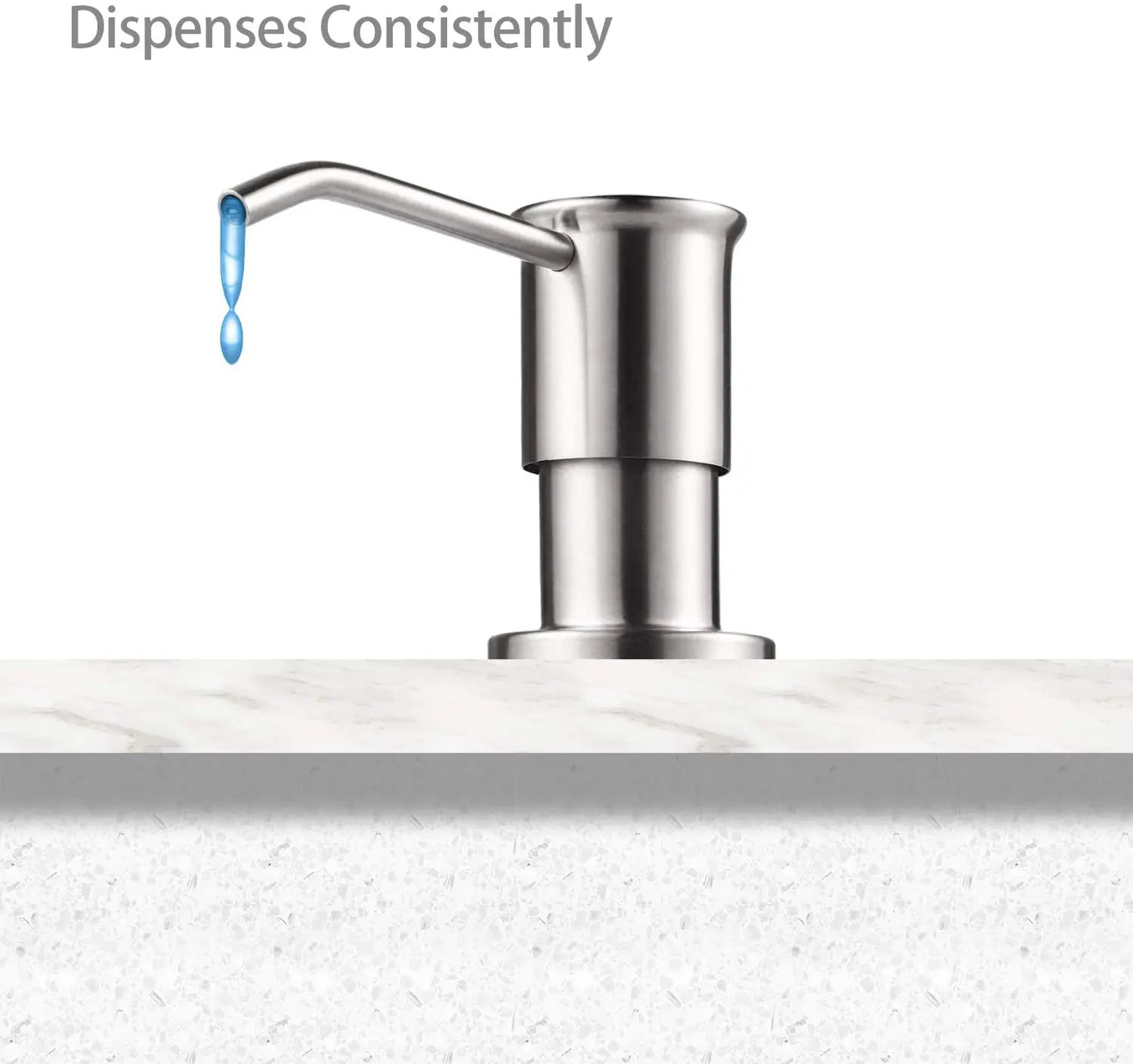 Samodra Liquid Soap Dispenser 500ml Stainless Steel Pump for Kitchen Sink Chrome Brushed Nickel