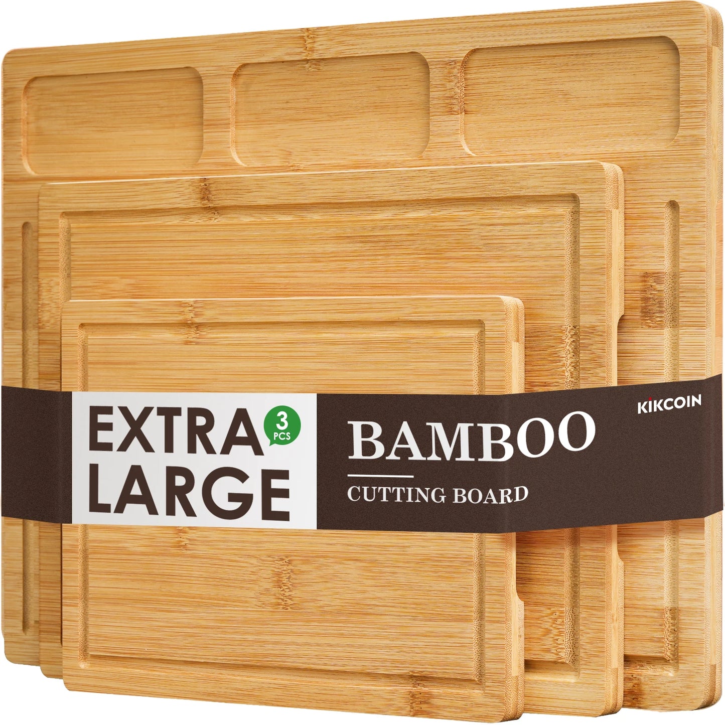 3 Piece Kitchen Cutting Board Set, Kitchen Bamboo Cutting Board