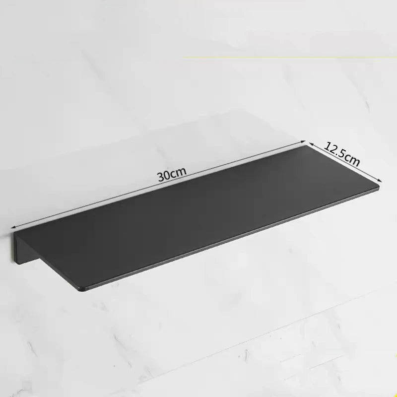 Black Aluminum Bathroom Shelf Organizer for Shower Storage Rack Shampoo and Cosmetic White Shelves