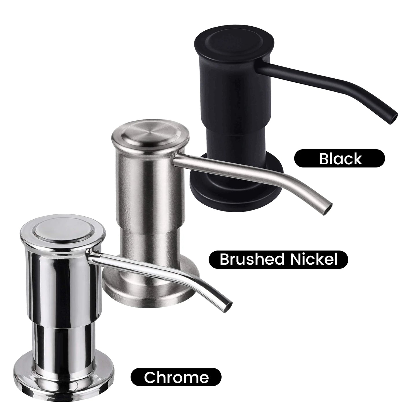 Samodra Liquid Soap Dispenser 500ml Stainless Steel Pump for Kitchen Sink Chrome Brushed Nickel