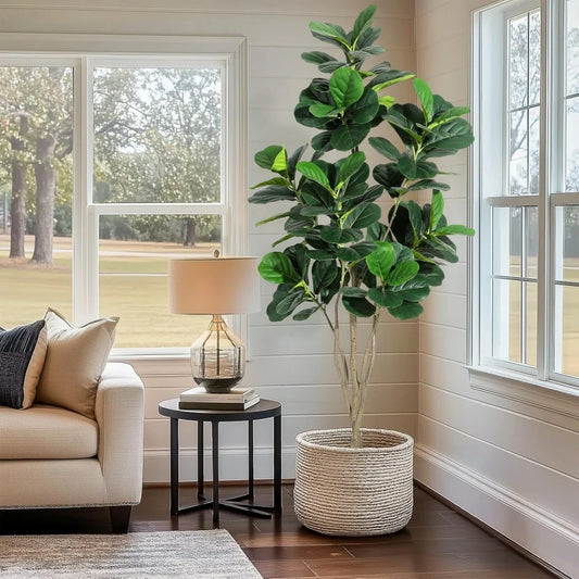 Artificial Tree Faux Fiddle Leaf Fig Tree 4ft Tall For Home Decor