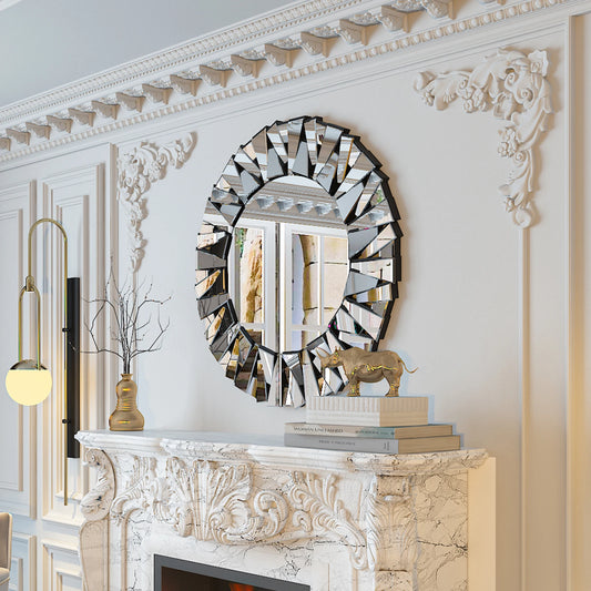 32" Wall Mirrors Decorative Round Sunburst Mirror Modern