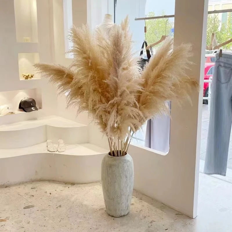 80-120cm Tall Dried Pampas Grass Flowers Arrangement Large Fluffy Pampas Decor artificial Plant for Vase Home Boho Wedding Decor