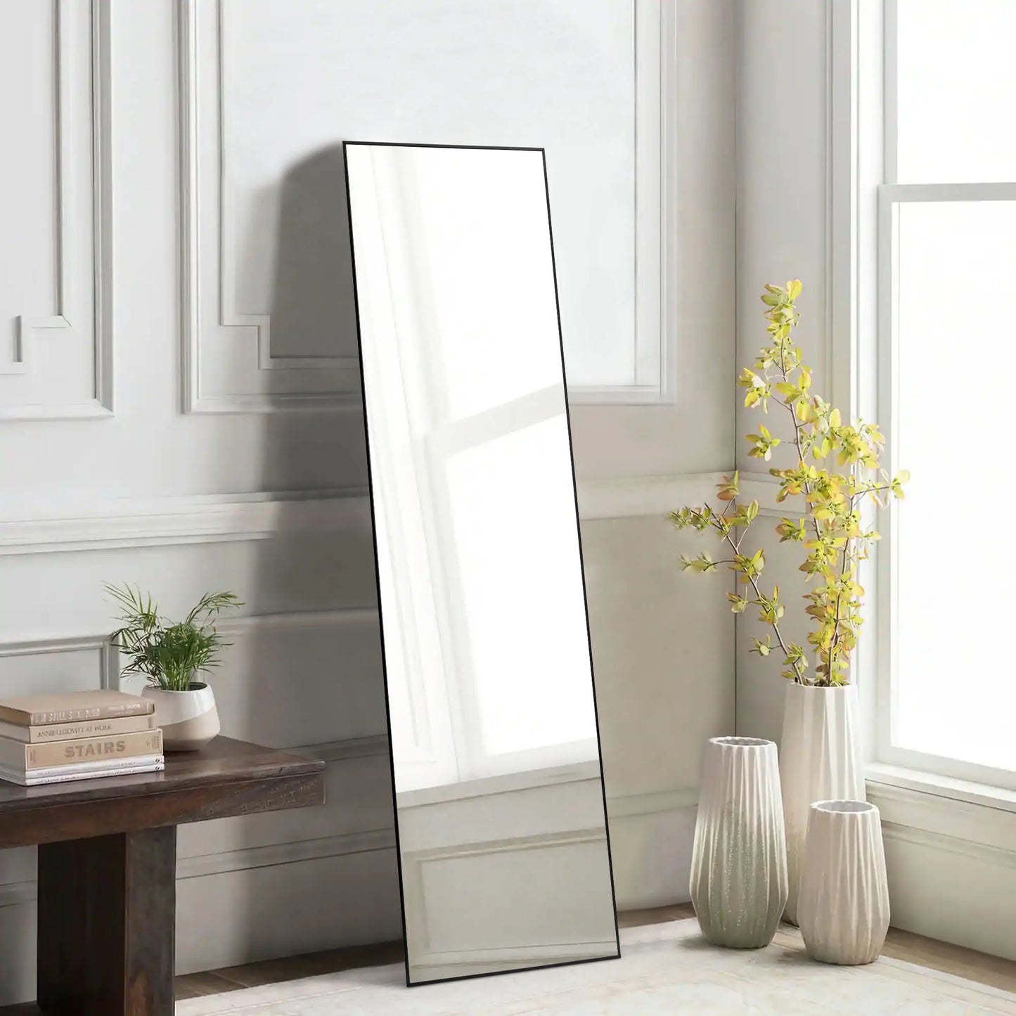 Full Body Wall Mirror 59"x16" Standing Hanging or Wall-Mounted Mirrors with Stand