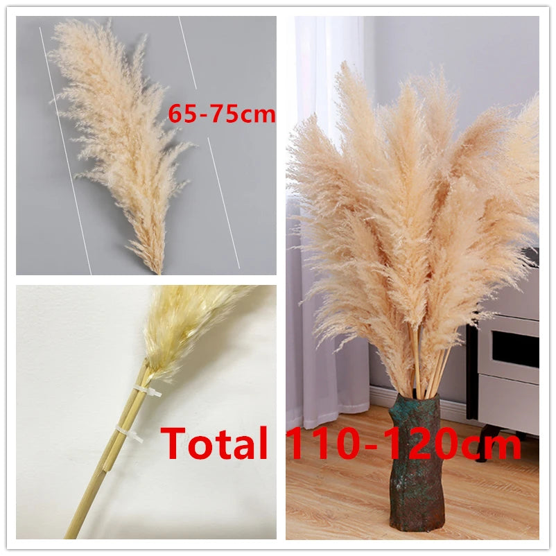 80-120cm Tall Dried Pampas Grass Flowers Arrangement Large Fluffy Pampas Decor artificial Plant for Vase Home Boho Wedding Decor