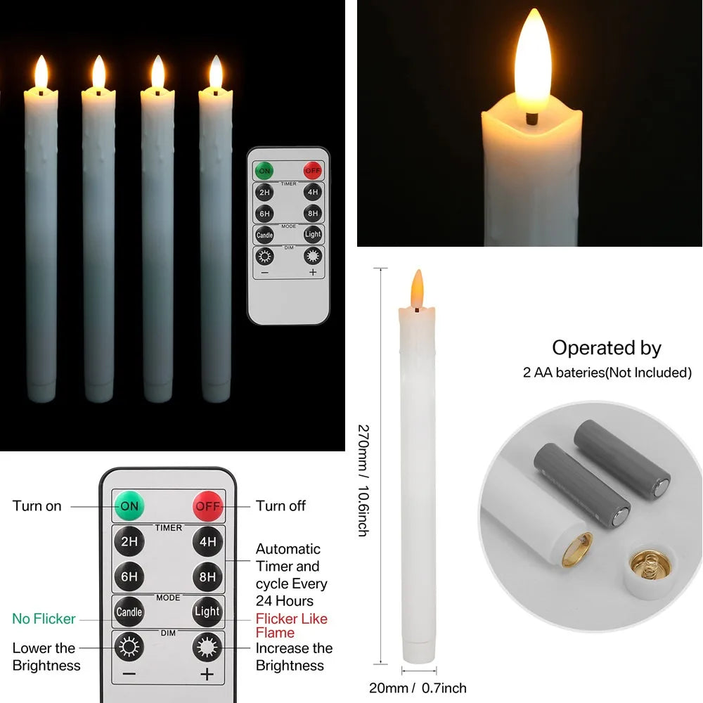 Flameless Flickering Battery Operated Tea Lights Candle with Remote 3D Wick Light Candles