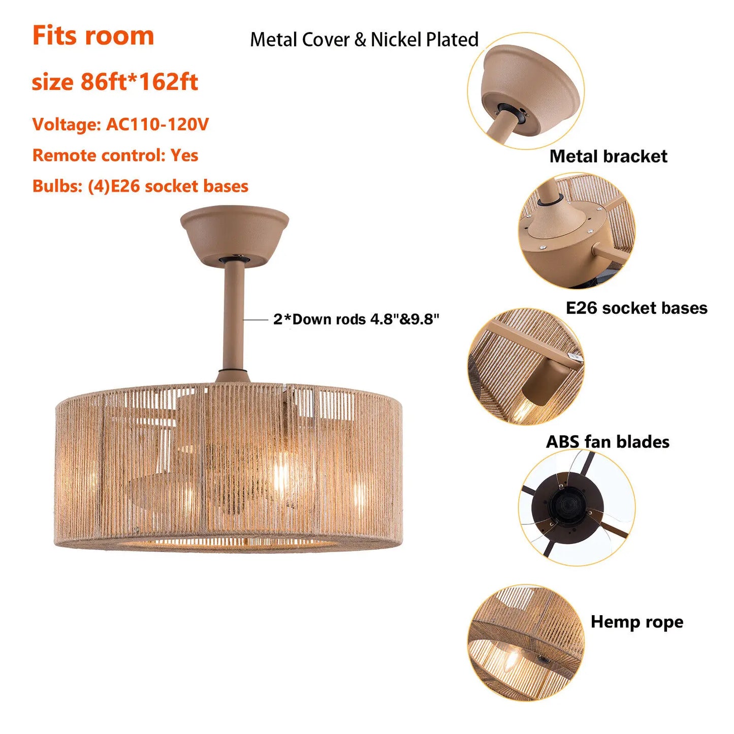 Caged Ceiling Fan Light