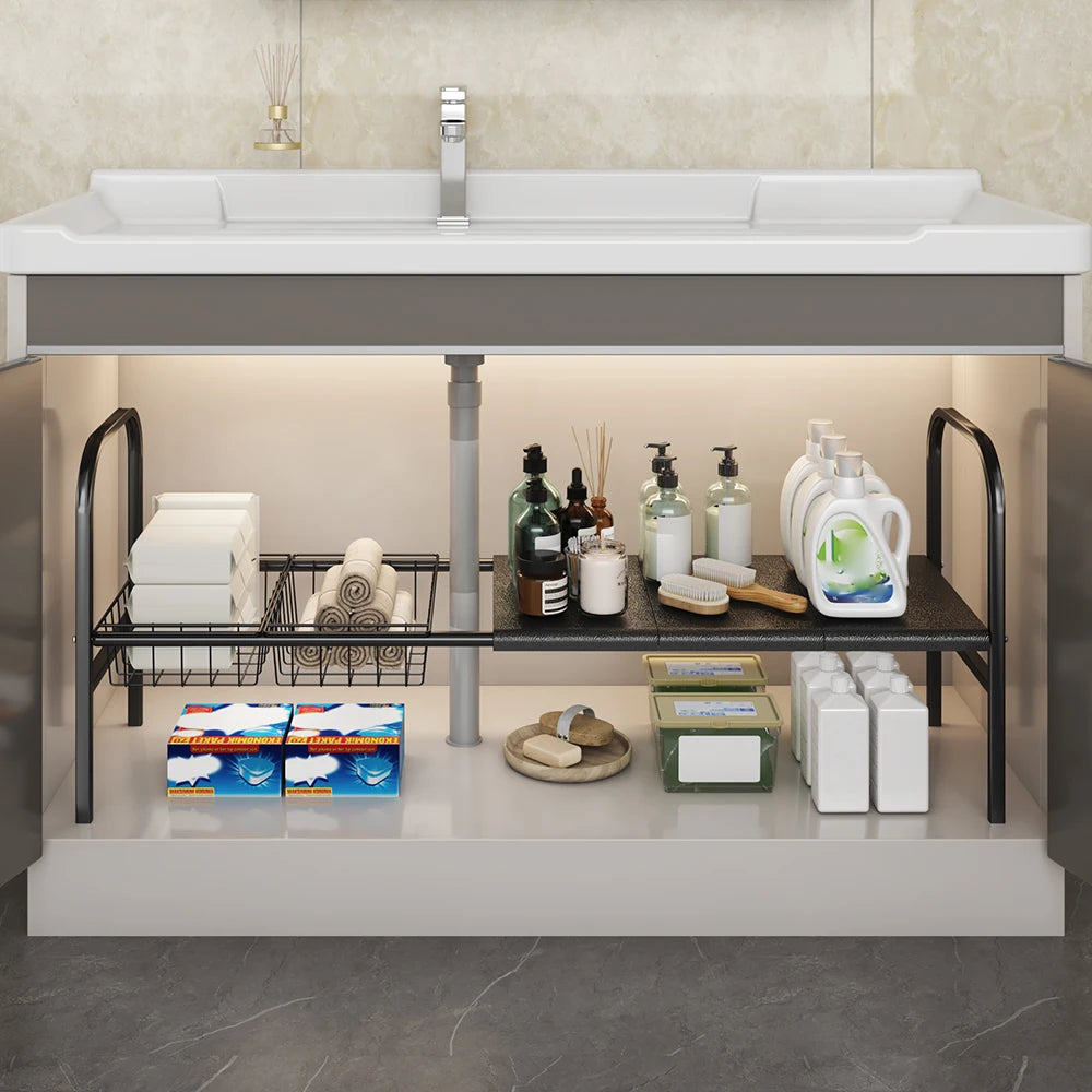 1 Set Multi-Use Kitchen Under Bathroom Sink Organizer