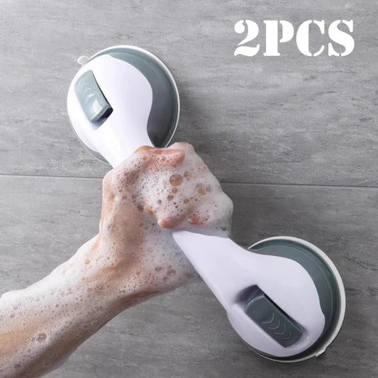 1 to 2 Pieces Shower Handle Grab Bars for Bathtubs and Showers Suction Bar Handles for Elderly Seniors Safety Bathroom Grip