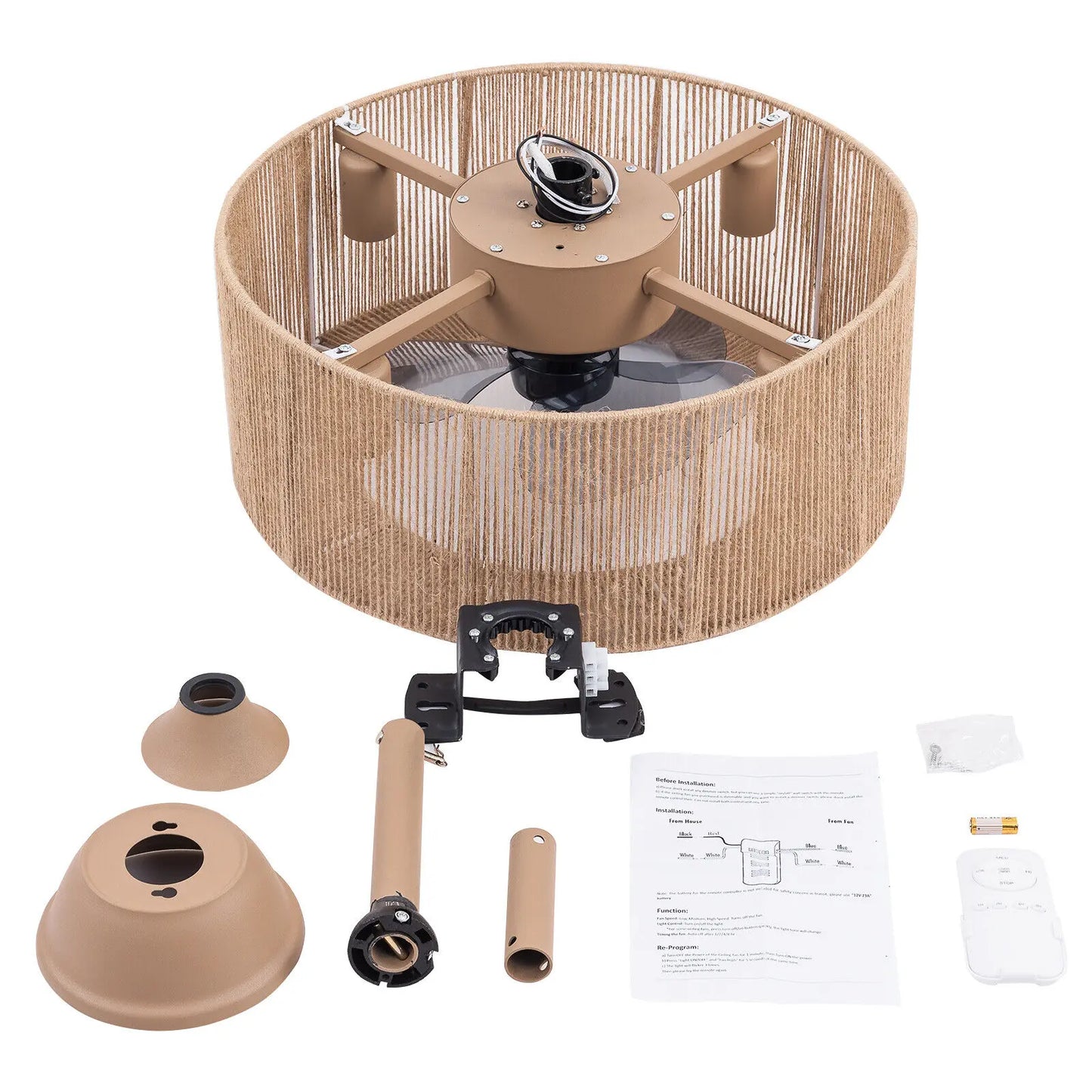 Caged Ceiling Fan Light