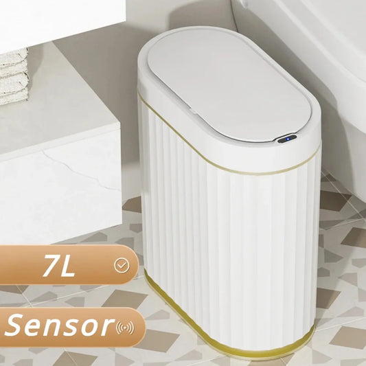 7L Narrow Smart Sensor Trash Can Kitchen Food Waste Recycling Bin Toilet Wastebasket Garbage Storage Bucket Bathroom Accessories