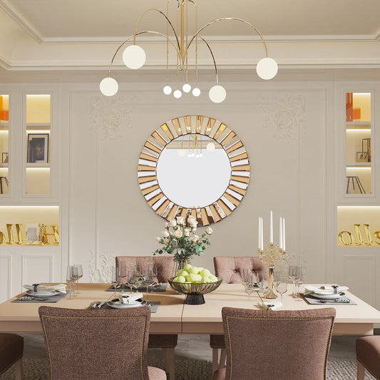 Decorative Mirrors Round Sunburst Wall Mirror Beveled Edge