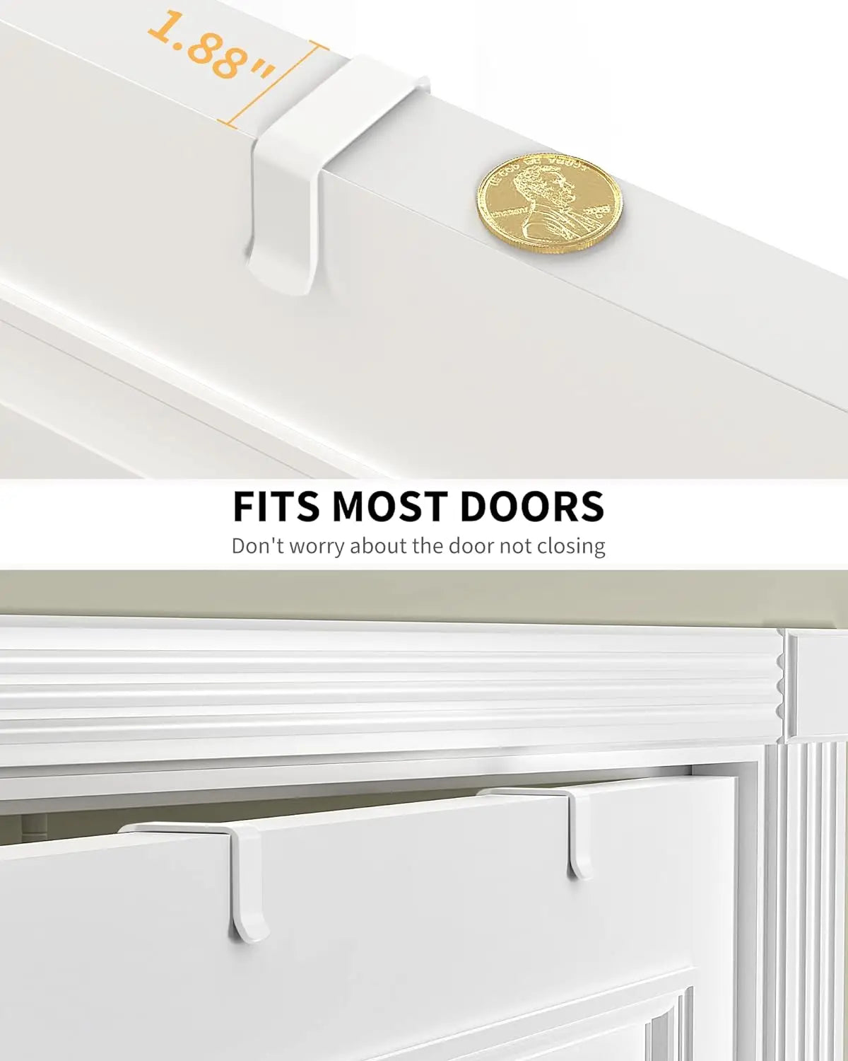 White 9 Tier Over The Door Pantry Organizer Metal Hanging Spice Rack Shelves Storage Solution for Home