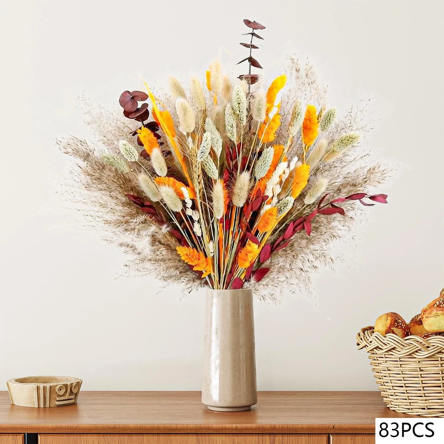 105pcs Natural Dried Flowers Pampas Floral Bouquet  Country Home Decoratior Arrangement