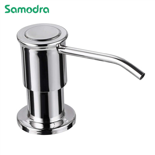 Samodra Liquid Soap Dispenser 500ml Stainless Steel Pump for Kitchen Sink Chrome Brushed Nickel